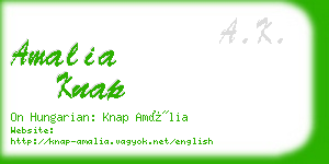 amalia knap business card